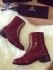 Boots patent leather burgundy and black 